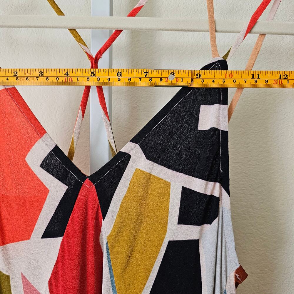 ANTHROPOLOGIE CONDITIONS APPLY Abstract Multicolored Slip Midi Dress Sz M - Picture 13 of 16